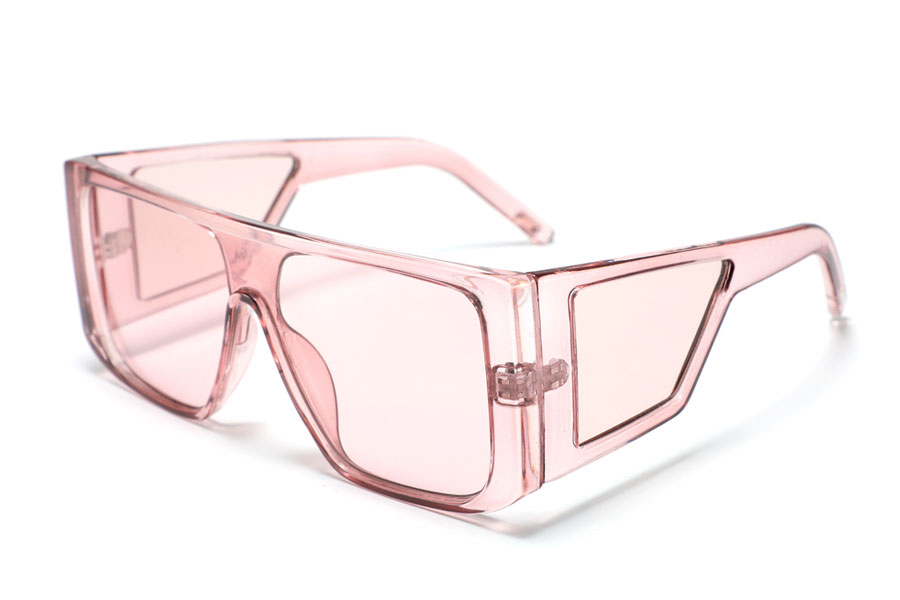 Oversize solbrille i rosa-beige med sideglas - Design nr. 4324