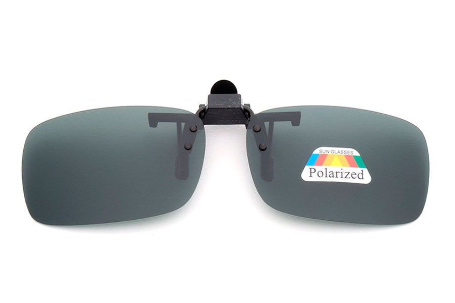 Polaroid clip-on solbrille i mørke grøn-sorte glas - Design nr. 4352