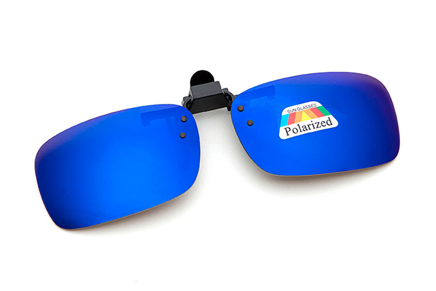 Polaroid clip-on solbrille med spejlglas i blå-lilla nunacer - Design nr. 4354
