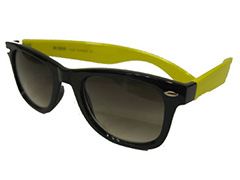 Sort wayfarer solbrille med gul - Design nr. 668