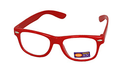 Børne brille med klart glas uden styrke i rød - Design nr. 939